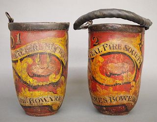 2 Leather Fire buckets