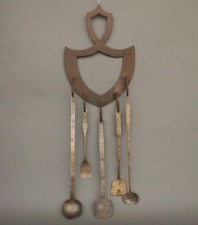 Iron utensils and rack
