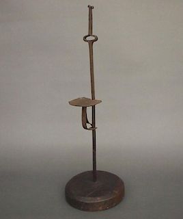 Iron and wood candle stand