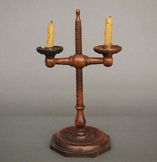 Adjustable wooden candlestick