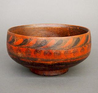 Painted wooden bowl