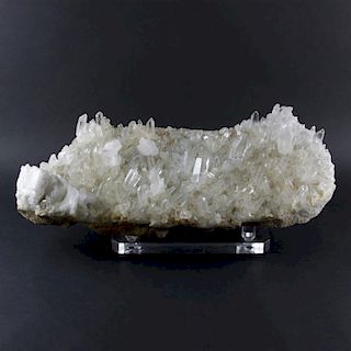 Natural Raw Quartz Crystal Specimen on Lucite Base