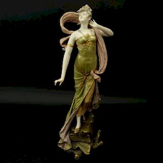 Art Nouveau Porcelain Figurine of a Young Beauty.