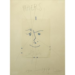 After: Pablo Picasso (1881-1973) Original Color Lithograph, "Papiers Colles, Dated 1910-1914"