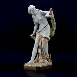 Large Royal Worcester Porcelain Figure "The Bather Surprised"