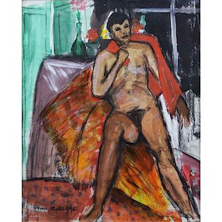 after: Henri Matisse, French (1869-1954) Mixed Media on Paper, Seated Nude