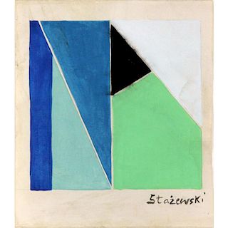 Henryk Stazewski, Polish (1894-1988) Gouache on Paper, Geometric Composition
