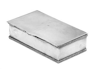 An American Silver-Plate Box, E.G. Webster & Son, Brooklyn, NY, the lid engraved with a crest.