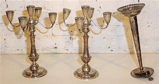 * A Pair of Gorham Silver Candlesticks Height of candlesticks 10 1/4 inches.