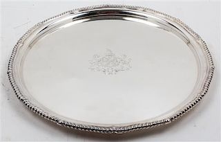 A Large English Silver-Plate Salver Diameter 16 inches.