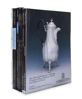 * A Group of Thirty-Six Auction Catalogues Pertaining to Silver, , comprising 26 Christie's catalogues, 2 Leslie Hindman Auction