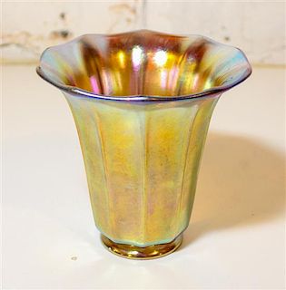 * A Steuben Aurene Glass Shade. Height 5 inches.