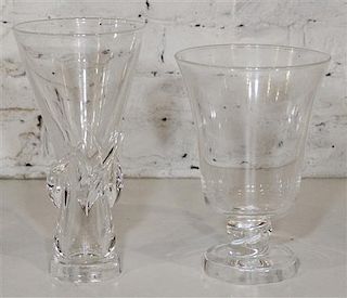 * Two Steuben Glass Vases. Height of taller 11 3/4 inches.