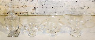 * Four Steuben Glass Articles Height of first 10 3/4 inches.