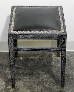 A Modern Ebonized Stool Height 17 3/4 inches.