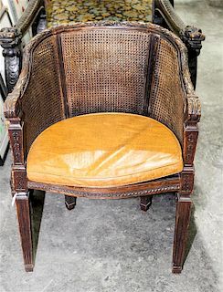 * A Louis XVI Style Gondola Chair Height 28 inches.