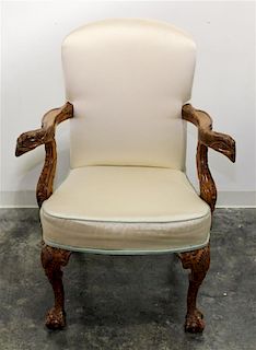 A Jeffco Upholstered Armchair Height 41 inches.