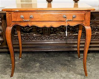 A French Provincial Style Table, Henredon Height 24 x width 29 3/4 x depth 17 3/4 inches.