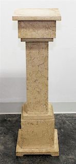 * A Marble Veneered Pedestal Height 34 1/2 inches.