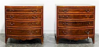 * A Pair of George III Chests of Drawers Height 33 x width 33 1/2 x depth 19 1/2 inches.