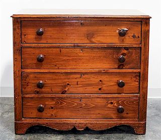 * An American Pine Chest Height 35 1/2 x width 39 x depth 17 1/2 inches.