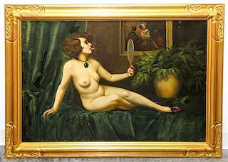 Artist Unknown, (19th/20th century), Nude Woman Smoking