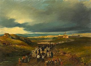 * In the style of David Roberts, (19th century), Landscape with Procession