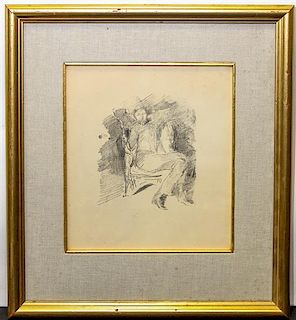 James Abbott McNeill Whistler, (American, 1834-1903), Firelight: Joseph Pennell, 1896