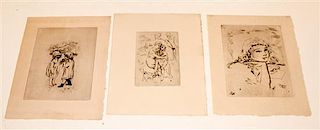 * Pierre Bonnard, (French, 1867-1947), A group of three works from the series La Vie de Sainte Monique