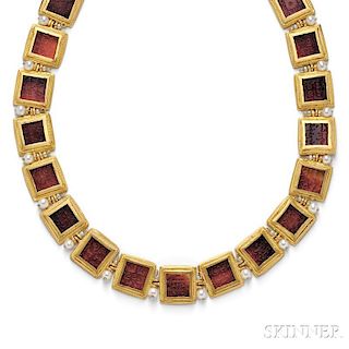 High-karat Gold and Carnelian Intaglio Necklace