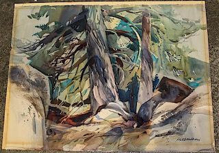 Robert E. Wood, (American, 1926-1999), Green Valley Pines