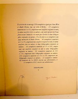 * Joan Miro, (Spanish, 1893-1983), Portfolio Cover