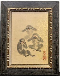 Kano Tanshin, (Japanese, 1653-1718), Three Monkeys