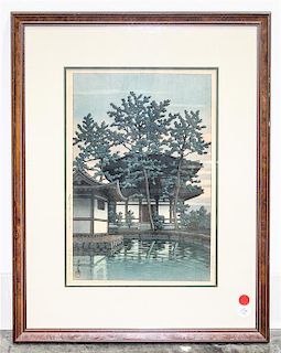 Kawase Hasui, (Japanese, 1883-1957), Kikoji Temple in Nara