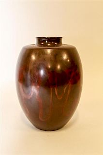 A Japanese Ceramic Vase Height 10 1/2 inches.