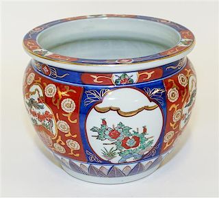 An Imari Style Porcelain Jardiniere Height 7 1/8 inches.