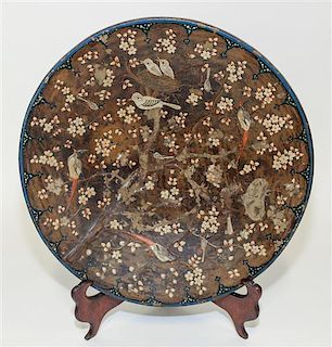 An Indian Papier Mache Charger Diameter 15 1/2 inches.