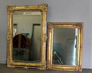 Lot of 2 Antique Giltwood & Gessoed Mirrors