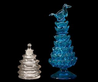 Two Continental Glass Perfume Bottles, Lalique