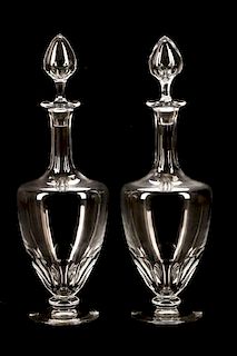 Pair of Baccarat Crystal Decanters, Marked