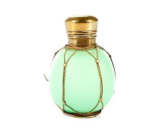 Palais Royal Green Opaline Scent Bottle
