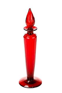 Steuben Selenium Red Glass Cologne Bottle