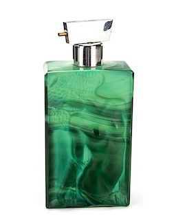 Hoffman Malachite Glass Perfume Bottle, Schlevogt