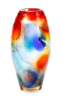 Giuliano Tosi Signed Murano Art Glass Floor Vase