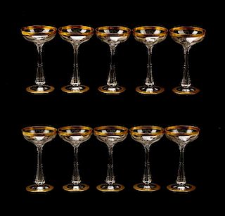 10 Moser Crystal Champagne Coupes, Horace E Dodge