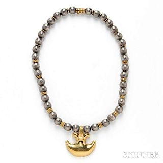 18kt Gold and Tahitian Pearl Necklace, Zolotas