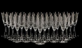 Set 31 Tiffin "Chalfonte" Crystal Champagne Flutes