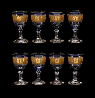 8 Val St. Lambert Danse De Flore Wine Glasses