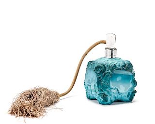 1930s Schlevogt Hoffman Blue Rose Perfume Bottle