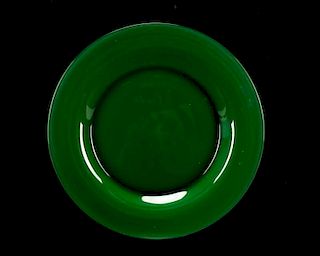 Steuben Green Glass Plate, #2028